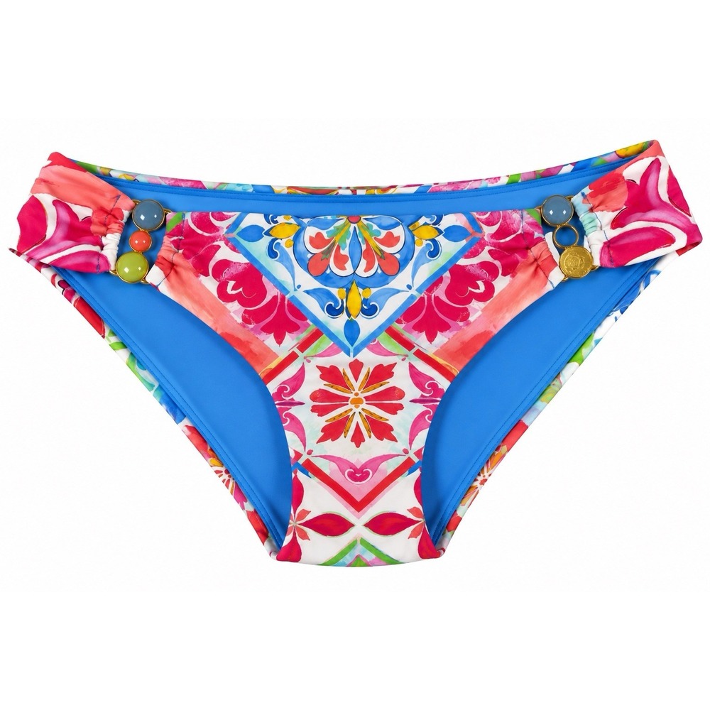 BECCA Mijas Ring Hipster Bikini Bottom M Multicolor NWT $78 Flaw